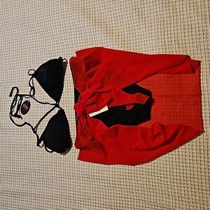 3 Piece Swim Set Bikini & Wrap Sz.L AvidloveBikini/ Aimage cover up NWT